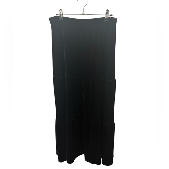 Chico’s Brown Velvet Tiered Pull On Skirt Size Large - Picture 2 of 3